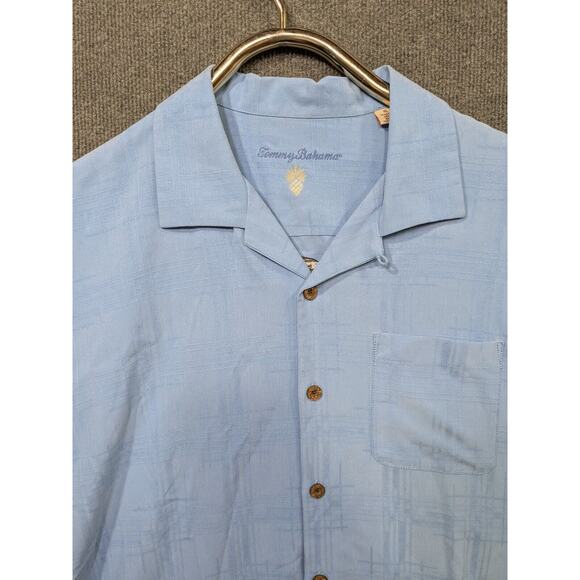Tommy Bahama Embroidered Silk Shirt Mens XL Golf Martini Tropical Button Blue - Picture 8 of 14